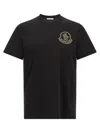 Moncler Logo Embroidered Crew Neck T-shirt Patch In Black