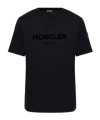 Moncler Crew Neck Patch Detail Short Sleeves T-shirt In Black