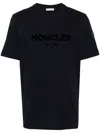 Moncler Crew Neck Patch Detail Short Sleeves T-shirt In Blue