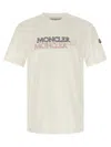 Moncler Mens Natural Logo-print Crewneck Cotton T-shirt In Neutral