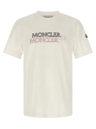 MONCLER MONCLER FLOCKED LOGO T-SHIRT
