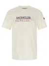 Moncler Mens Natural Logo-print Crewneck Cotton T-shirt In White