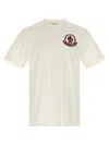 Moncler Flocked Logo T-shirt In Organic Cotton With Aesthetics In White
