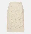 Moncler Floral Cotton Jersey Pencil Skirt In White