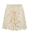 Moncler Short En Macramé À Motif Floral In Nude