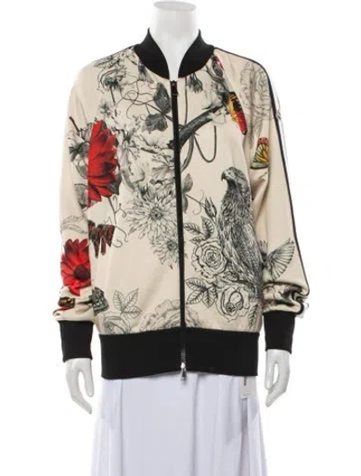 Pre-owned Moncler Floral Print Bomber Jacket In Neutrals