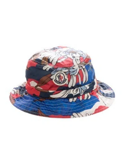 Pre-owned Moncler Floral Print Bucket Hat In Red