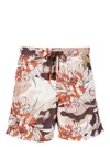 Moncler Floral Swim Shorts In Nude