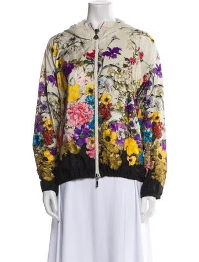 Pre-owned Moncler Floral Print Evening Jacket In Neutral