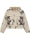 Moncler Floral-print Jacket In Neutrals