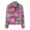 Moncler Severau Floral-print Jacket In Blue