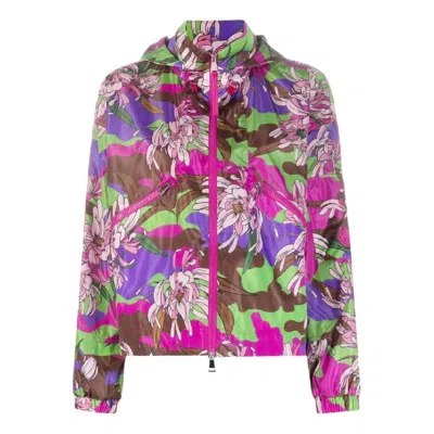 MONCLER MONCLER FLORAL-PRINT LONG SLEEVE JACKET