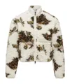 Moncler Floral Print Padded Wool Blend Jumper In Multi