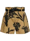Moncler Floral-print Shorts In Neutrals