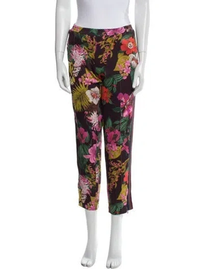 Pre-owned Moncler Floral Print Sweatpants In Purple