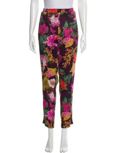 Pre-owned Moncler Floral Print Sweatpants In Purple