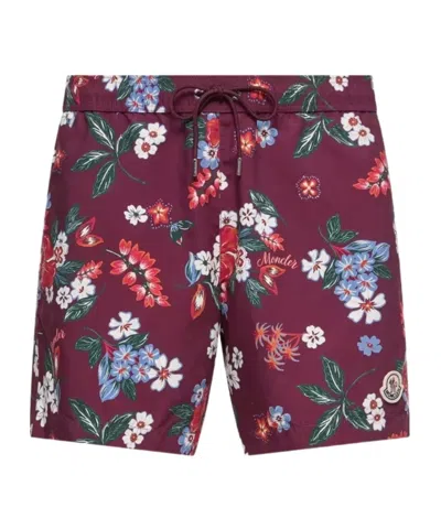 Moncler Floral Print Swim Shorts In Multi