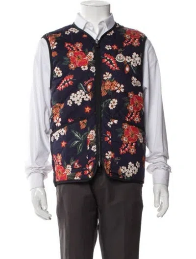 Pre-owned Moncler Floral Print Vest In Multi