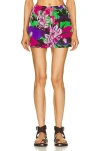 Moncler Multicoloured Floral Drawstring Shorts In Pink
