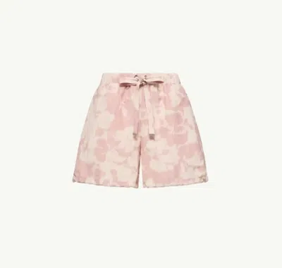 Moncler Short En Chiné À Imprimé Floral, Femme, Rose, Taille: 44 In Pink