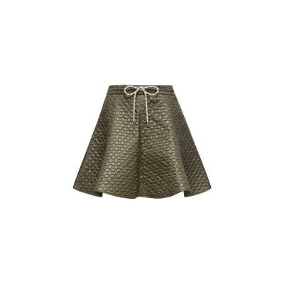 Moncler Floral-quilted Padded Mini Skirt, Women, Green, Size: 40