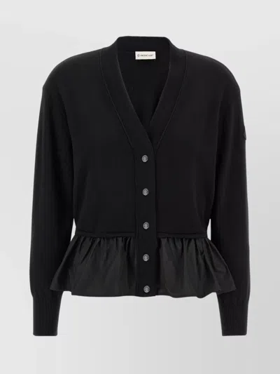 MONCLER FLOUNCE HEM KNIT CARDIGAN