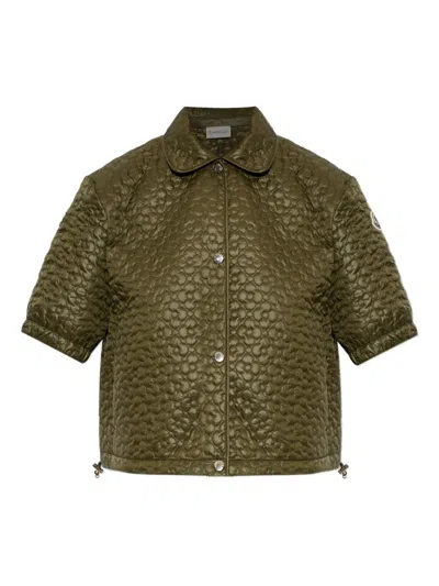 MONCLER FLOWER QUILTED SHORT-SLEEVE TOP