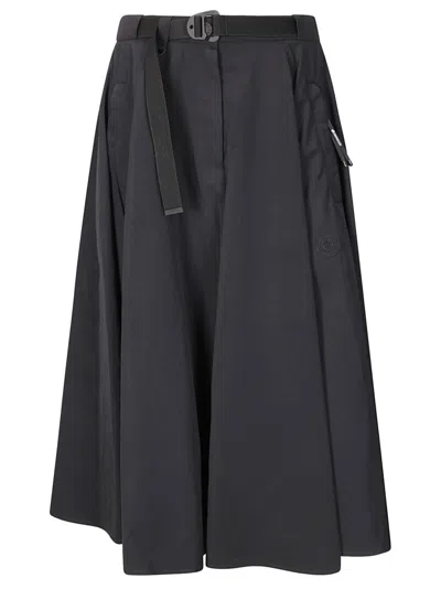 Moncler Flowing Midi Skirt In Black