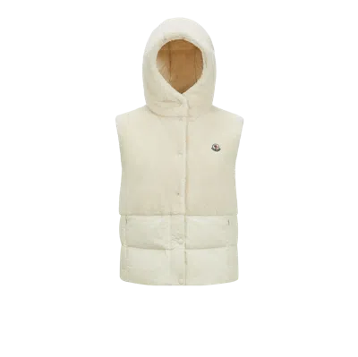 MONCLER DOUDOUNE SANS MANCHES EN TEDDY FLOY À CAPUCHE