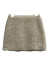 Moncler Fluffy Logo Patch Skirt In Neutral