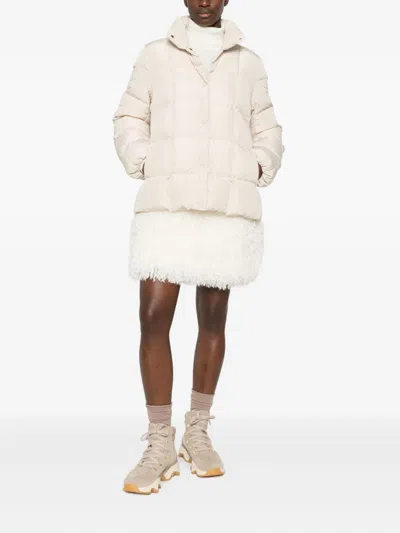 Moncler Fluffy-trim Skirt In Neutral