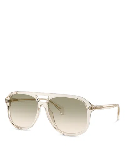 Moncler Fluxe Aviator Sunglasses, 60mm In Neutral