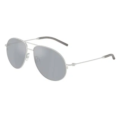 Moncler Flyze Blue Mirror Silver Pilot Unisex Sunglasses Me4002 10041u 58 In Gray