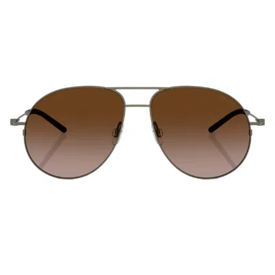 Moncler Flyze Light Brown Gradient Dark Brow Pilot Unisex Sunglasses Me4002 100213 58