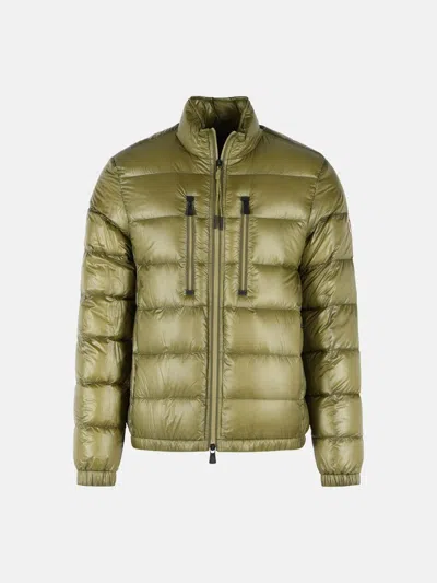 Moncler Foldable Short 'orres' Olive Green Polyamide Down Jacket
