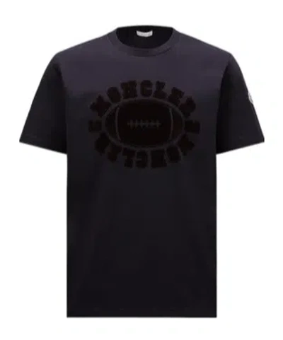 Moncler Football Pattern T-shirt In Blue