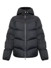 Moncler Puffer Jacket With Detachable Hood And Pockets In Black