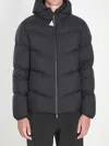 Moncler Puffer Jacket With Detachable Hood And Pockets In Black