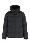 Moncler Puffer Jacket With Detachable Hood And Pockets In Black