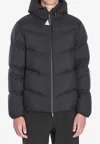 Moncler Puffer Jacket With Detachable Hood And Pockets In Black