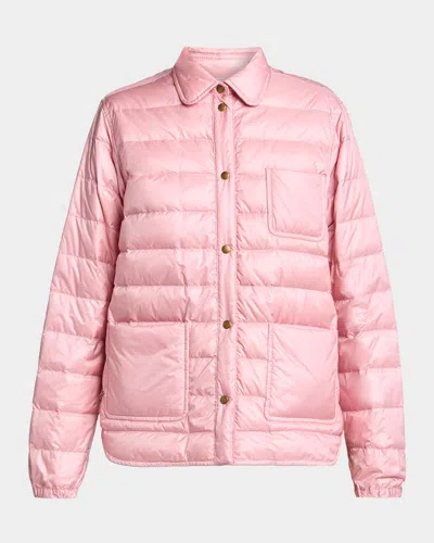 Moncler Fouine Down Shirt Jacket In Light Pink