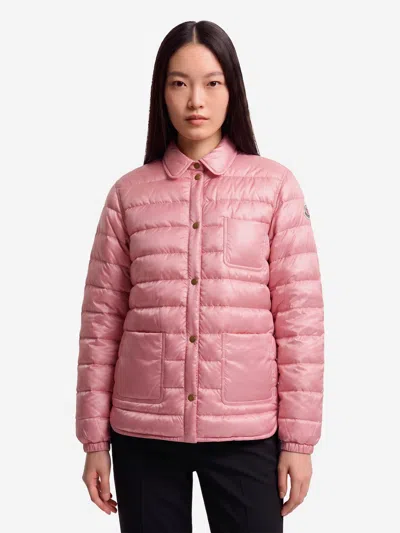 Moncler Fouine Padded Shirt Jacket In Pink