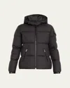 Moncler Fourmines Hooded Short Down Jacket In Black