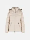 Moncler 'fourmines' Cream Polyester Short Down Jacket In Neutral
