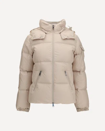 Moncler Fourmines Hooded Short Down Jacket In Neutral