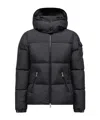 Moncler Fourmines Hooded Short Down Jacket In Black
