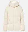 Moncler Doudoune Courte Fourmines En Tweed In Yellow