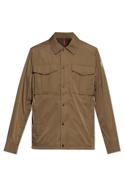 Moncler Frema Collared Button-up Jacket In Green