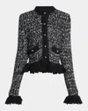 Moncler Fringe Button-front Cardigan In Black