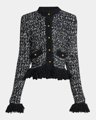 MONCLER FRINGE BUTTON-FRONT CARDIGAN